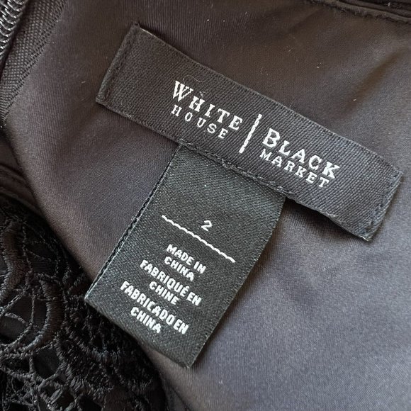 WHBM White House Black Market Lace Overlay Sheath Dress Sleeveless Size 2 Party - Picture 8 of 8